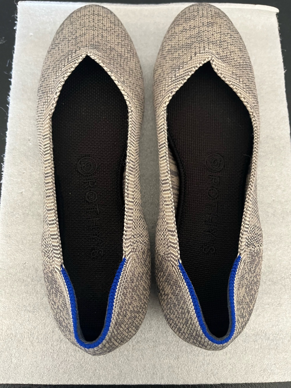 Rothy's Heather Gray and Cream Loafers